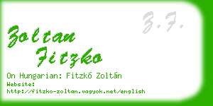 zoltan fitzko business card